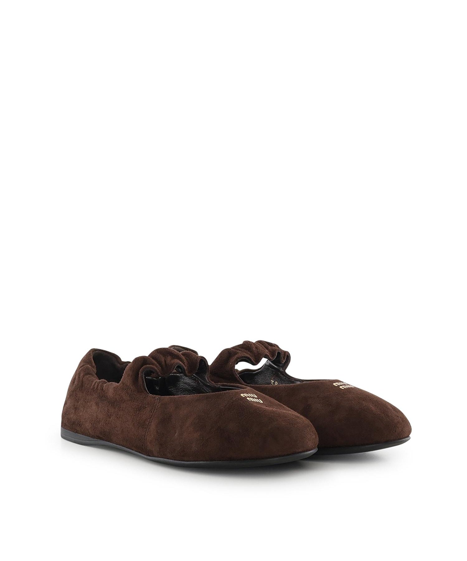 Ballerine Ruches in camoscio 5F340E 008F0003 MIU MIU 