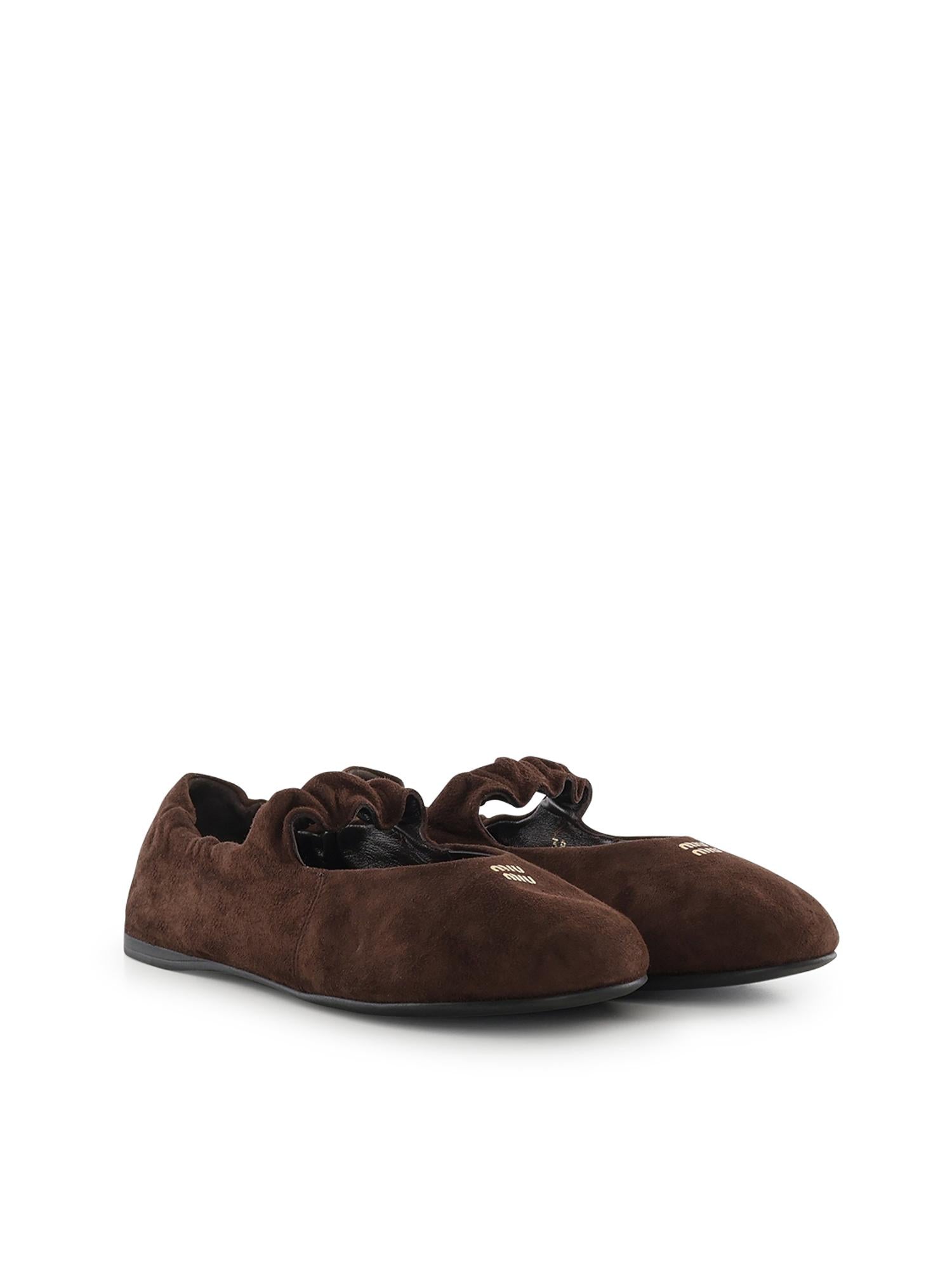 Ballerine Ruches in camoscio 5F340E 008F0003 MIU MIU 