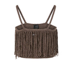 Crop top in maglia con frange 106961 A3CII69 PINKO 