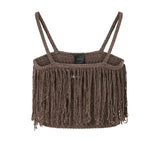 Crop top in maglia con frange 106961 A3CII69 PINKO 