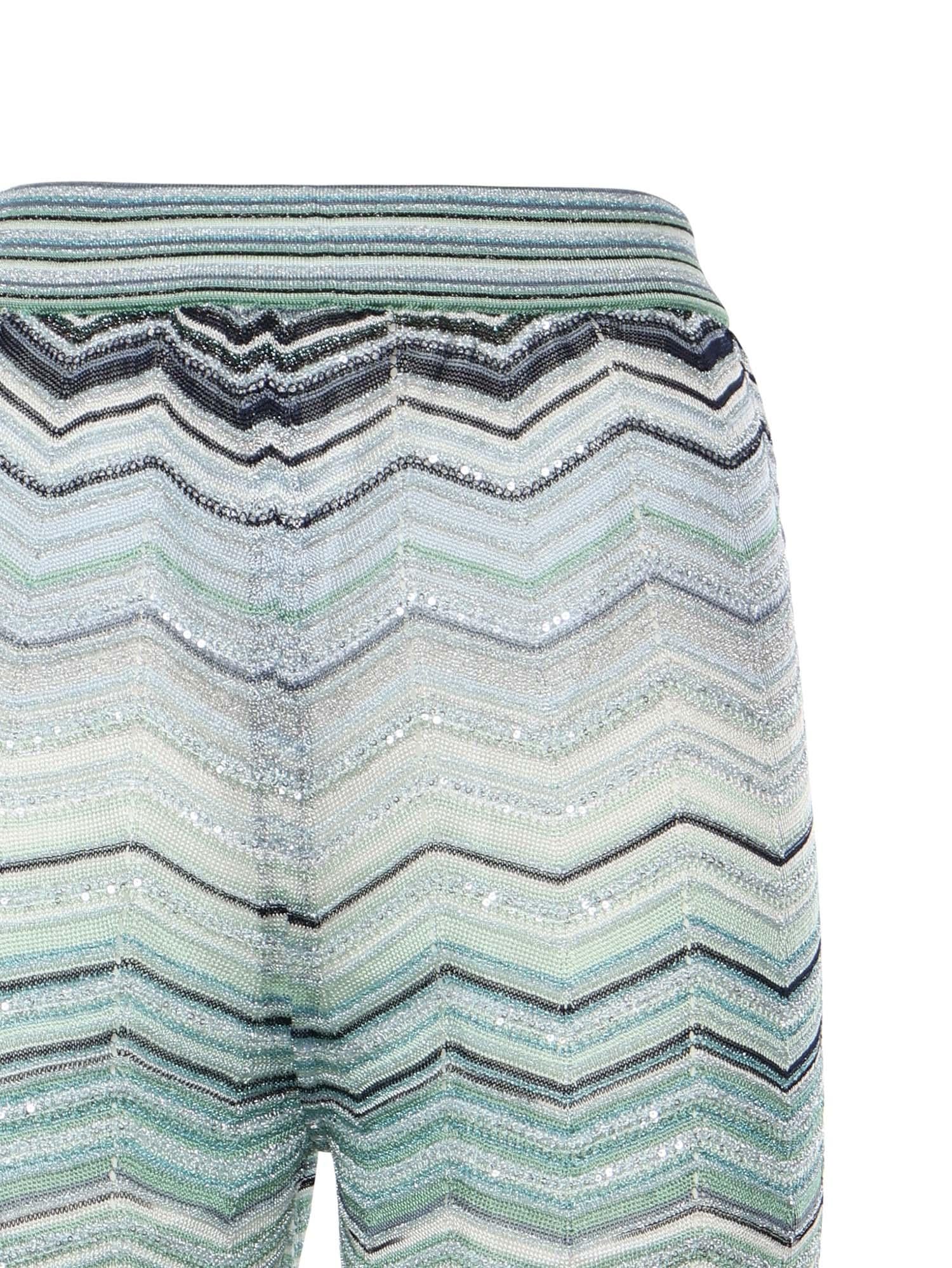 Pantaloni in viscosa chevron lamé con paillettes DS26SI0C BK01H9SMSN4 MISSONI 