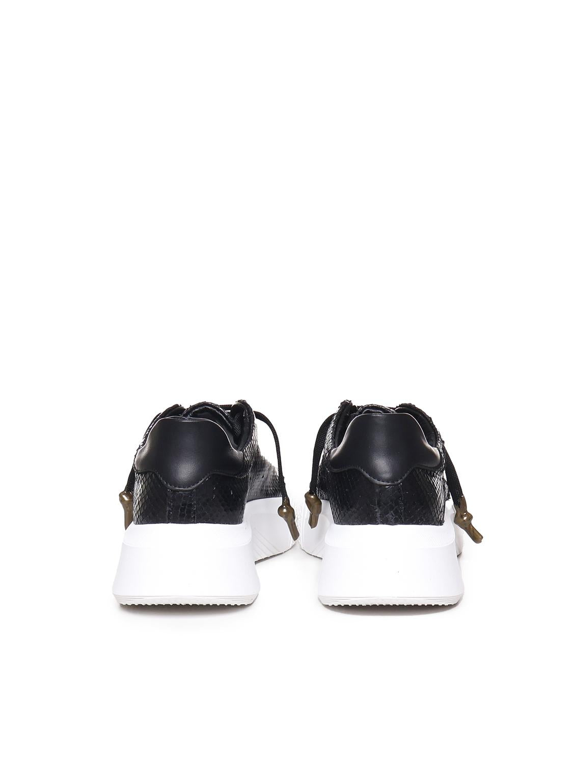 Sneakers Nemesis in nappa con stampa pitone NEMESIS2 PYTHONBLACK GIULIANO GALIANO 