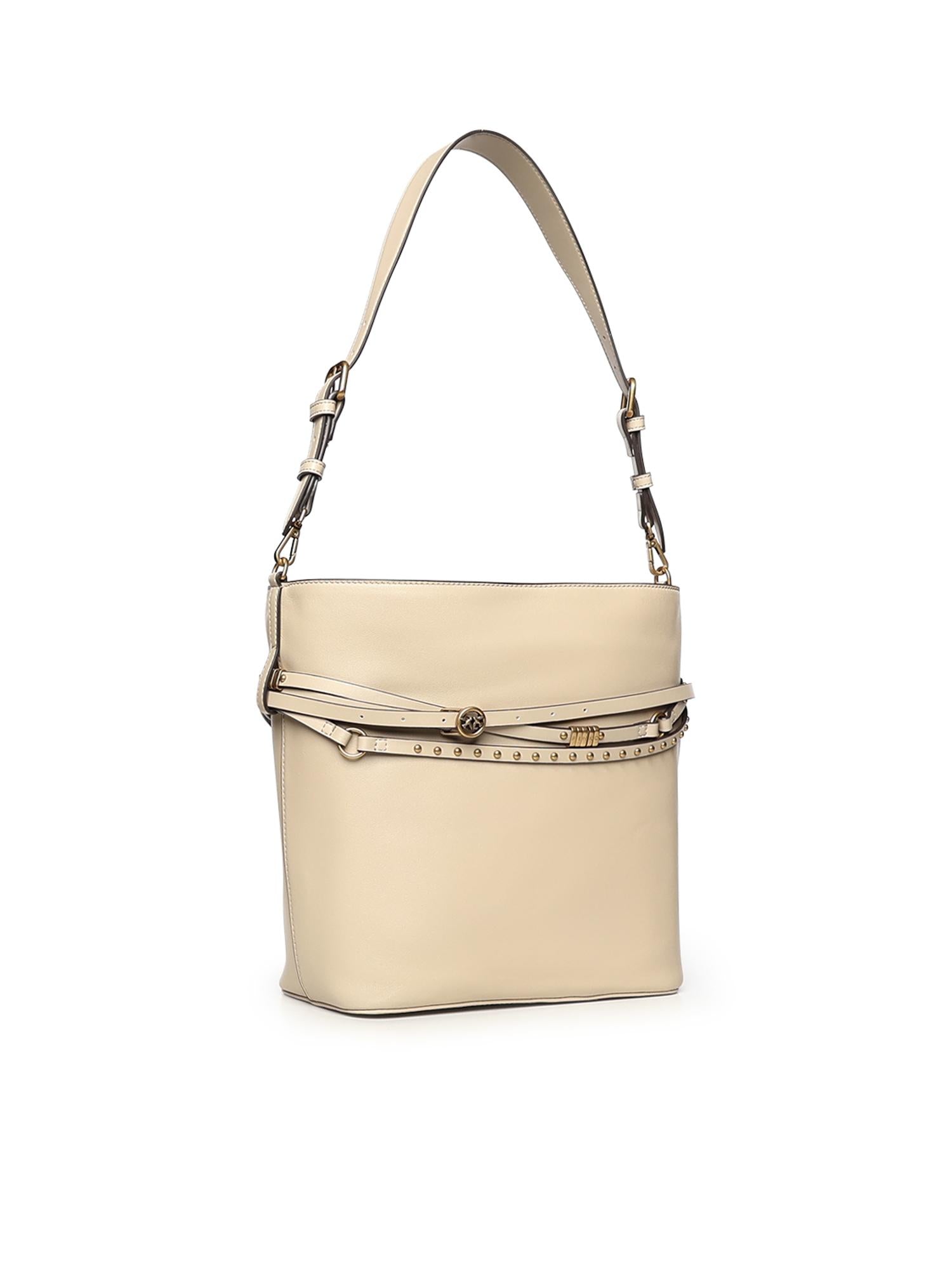 Borsa a spalla media Bucket Belt Bag in pelle 106339 A0QOC50Q PINKO 