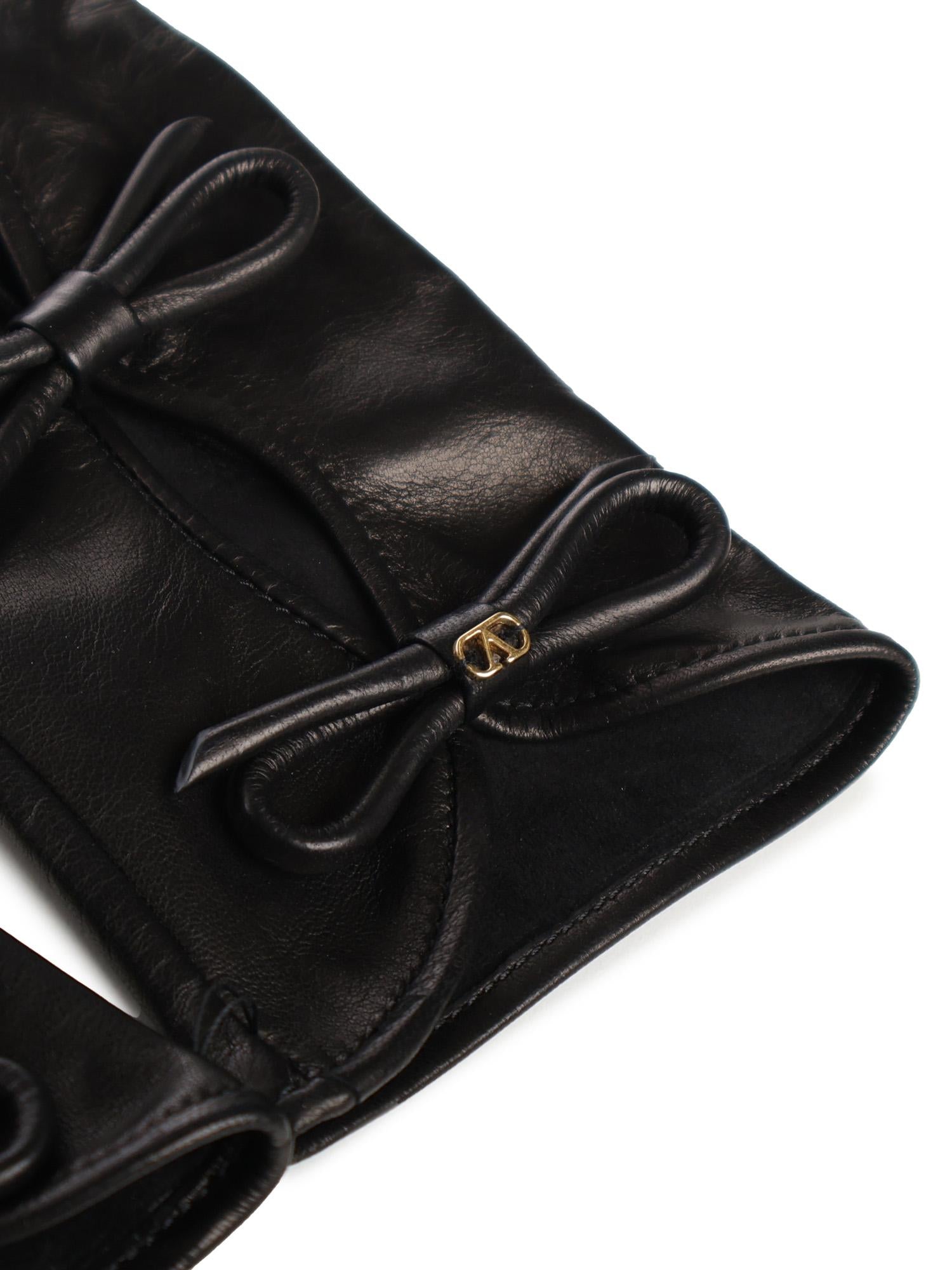 Guanti VLogo Signature in nappa con fiocchi 7W0GDA42 CZVFV0 VALENTINO GARAVANI 