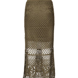 Gonna lunga effetto crochet fantasia 104732 A2FFX26 PINKO 
