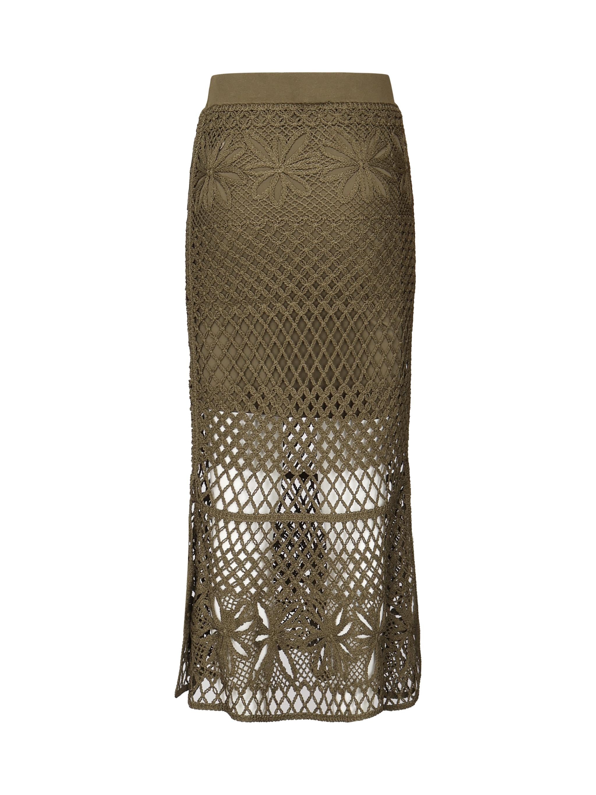 Gonna lunga effetto crochet fantasia 104732 A2FFX26 PINKO 