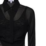 Camicia body in georgette AA9C0930T666A 995 ALAIA 
