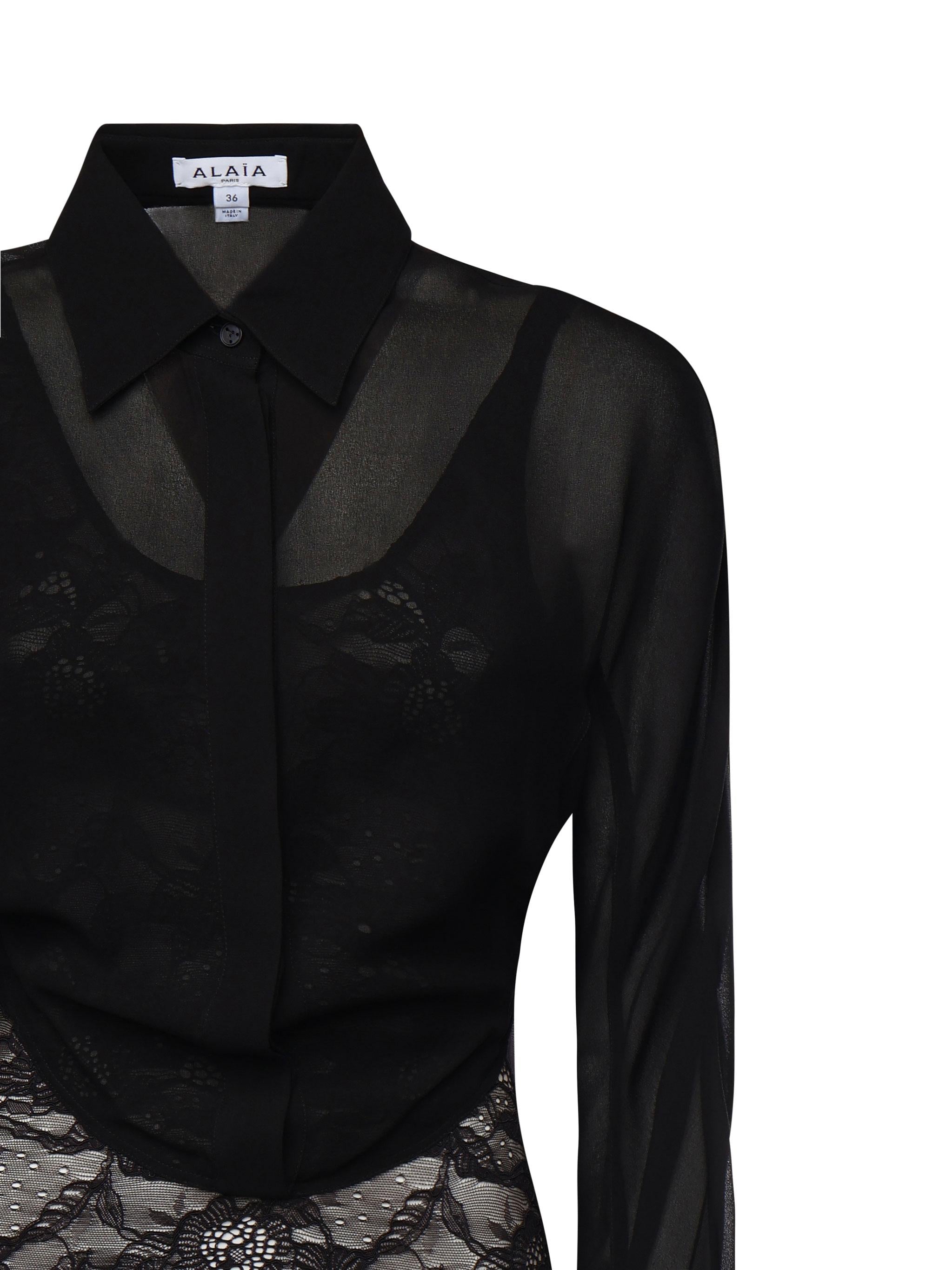 Camicia body in georgette AA9C0930T666A 995 ALAIA 