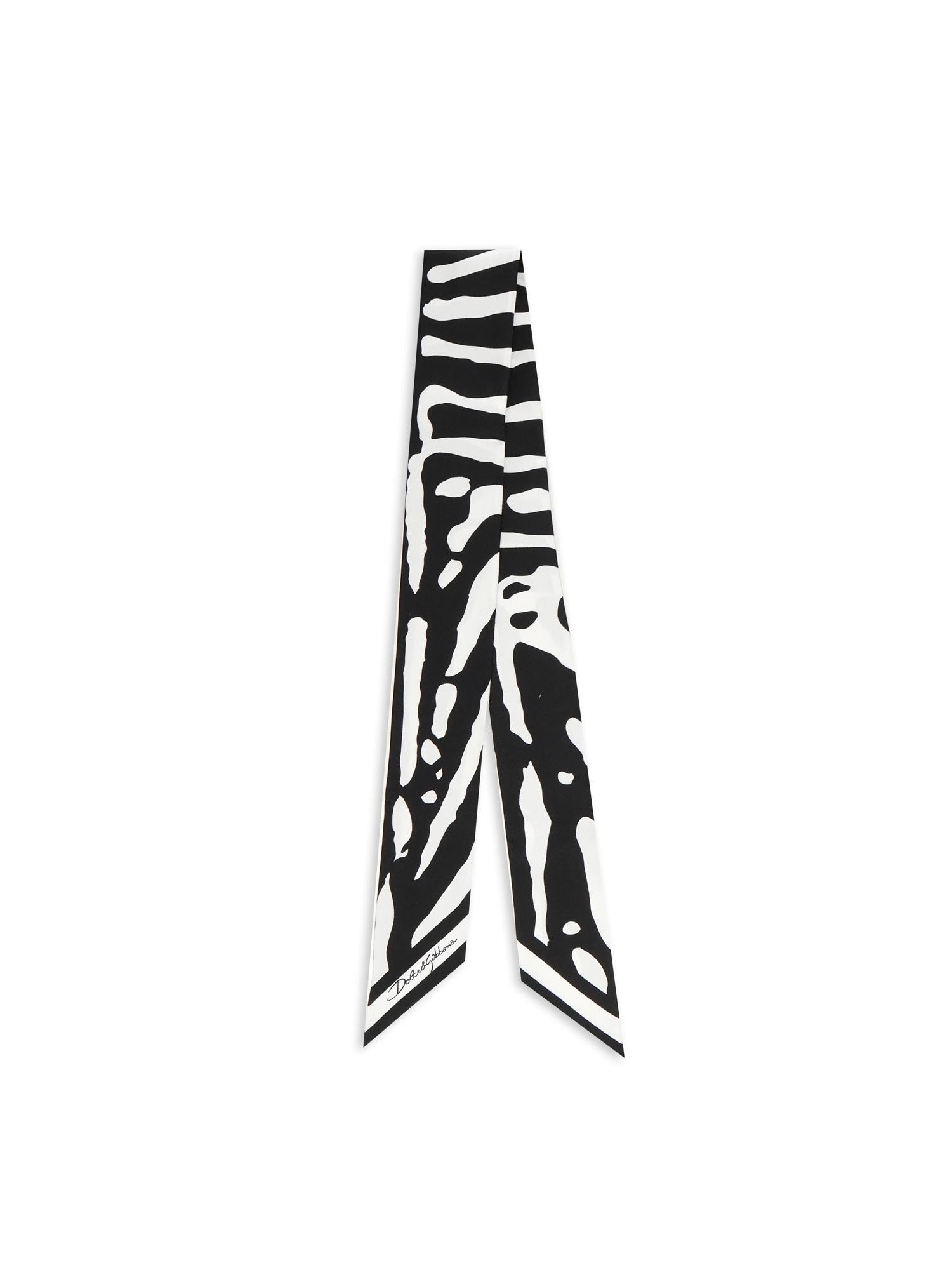 Bandeau in twill di seta stampa zebrata FS215A GDAOUHY3CQ DOLCE & GABBANA 