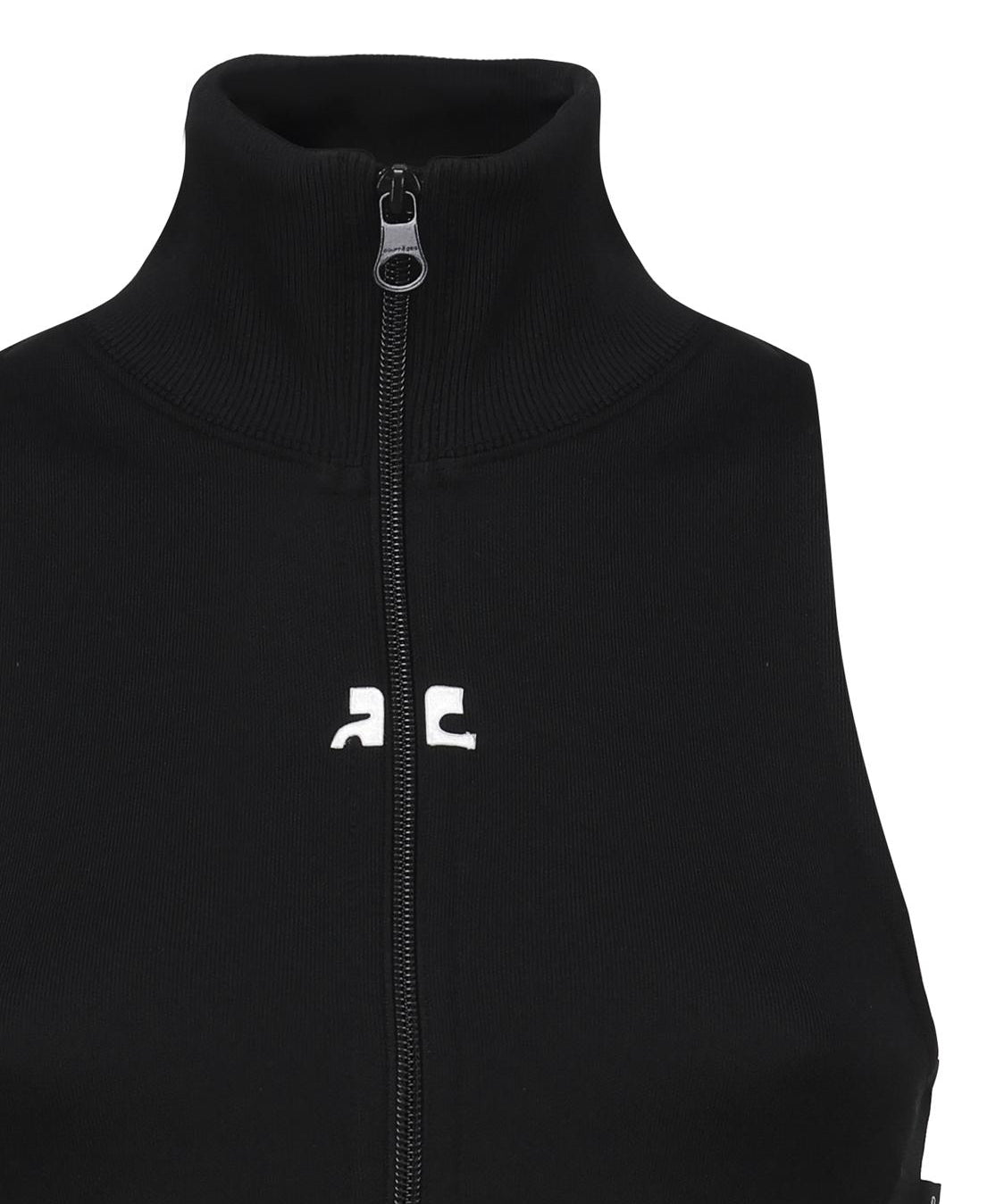 Gilet a coste con logo a contrasto di colore frontale 124JVE072JS0091 -9999 COURREGES 