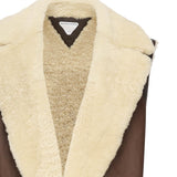 Gilet lungo in pelle e montone<BR/> 832381 V5VK08979 BOTTEGA VENETA 