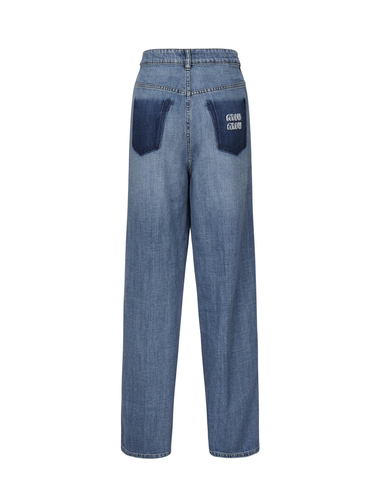 Jeans in denim con logo GWP394 17GGF0076 MIU MIU 