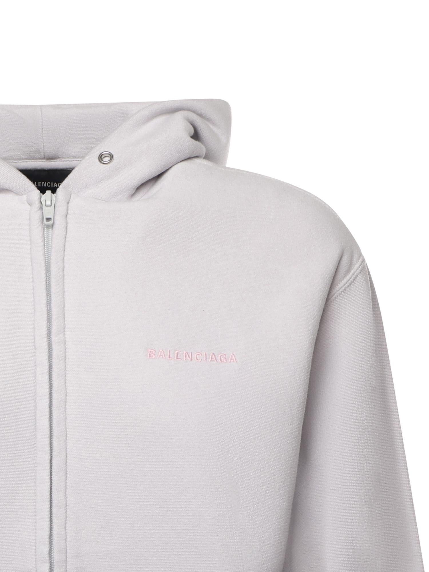 Hoodie con zip "Balenciaga Back" in pile dry 851236 TTVJ22420 BALENCIAGA 