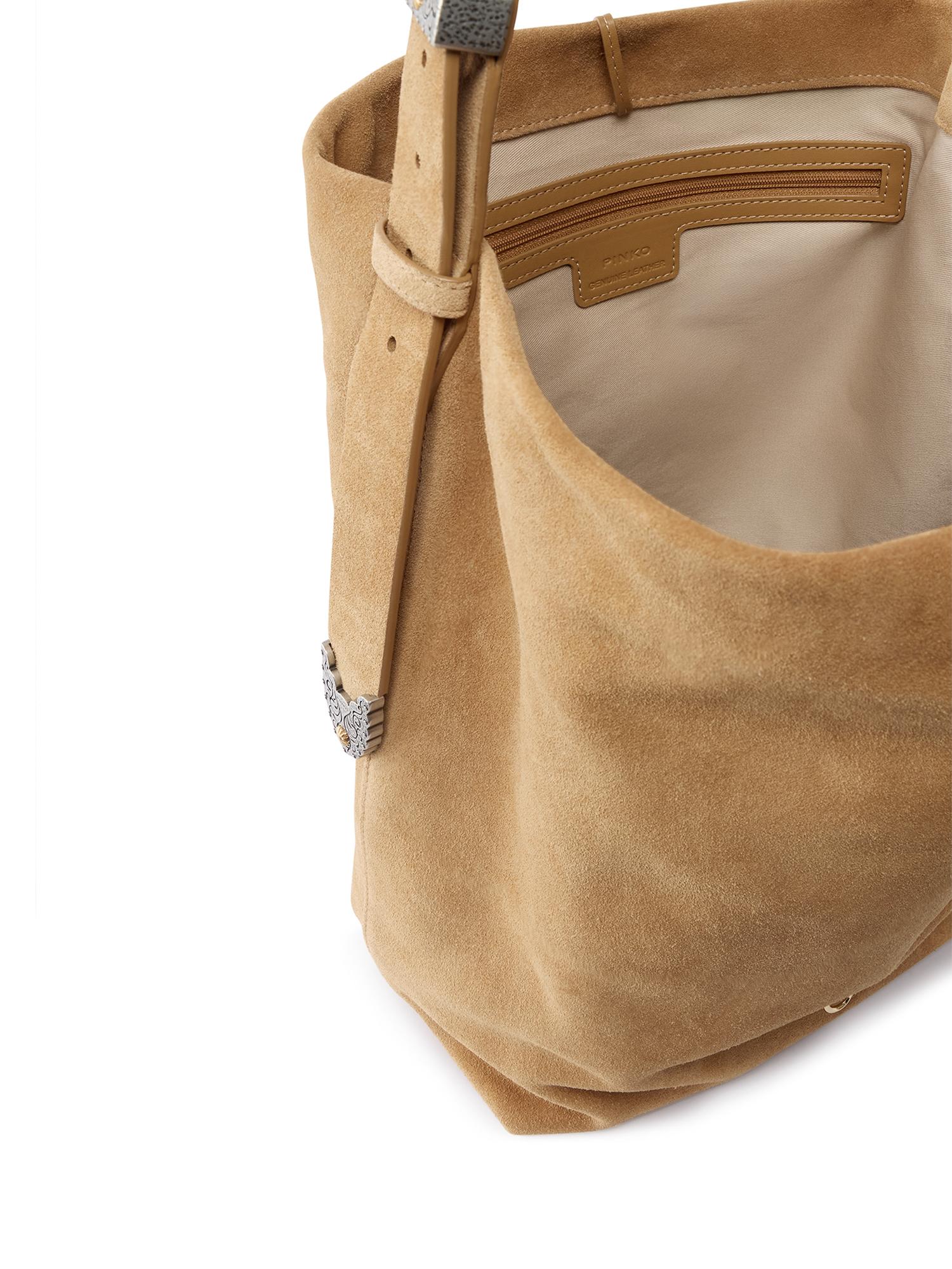 Borsa a tracolla grande Bucket Big in suede 106834 A0F6L08A PINKO 