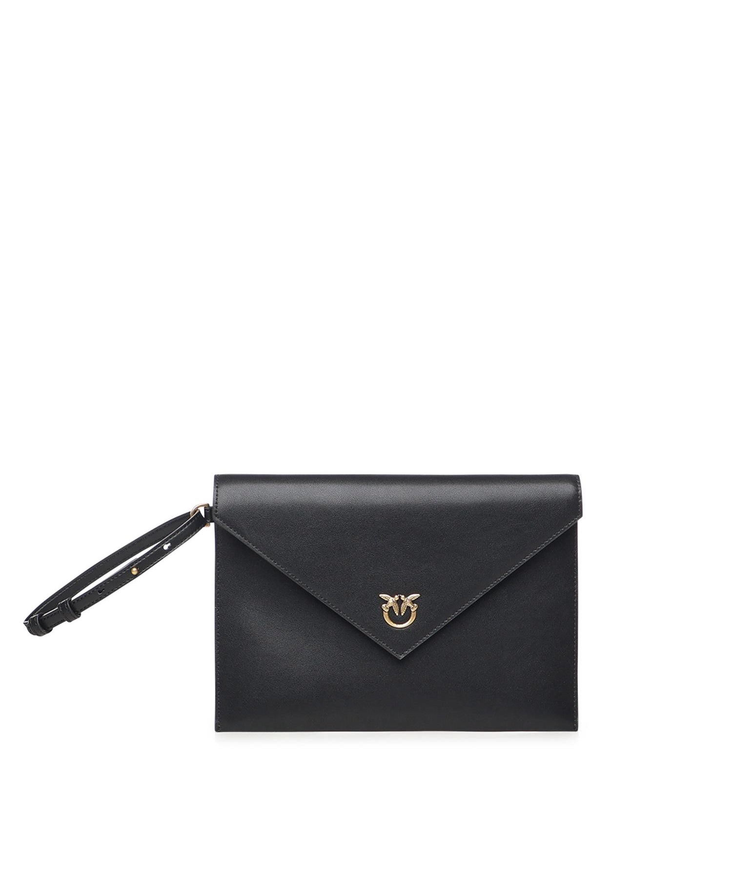 Pochette a mano in pelle con logo 104820 A0F1Z99Q PINKO 