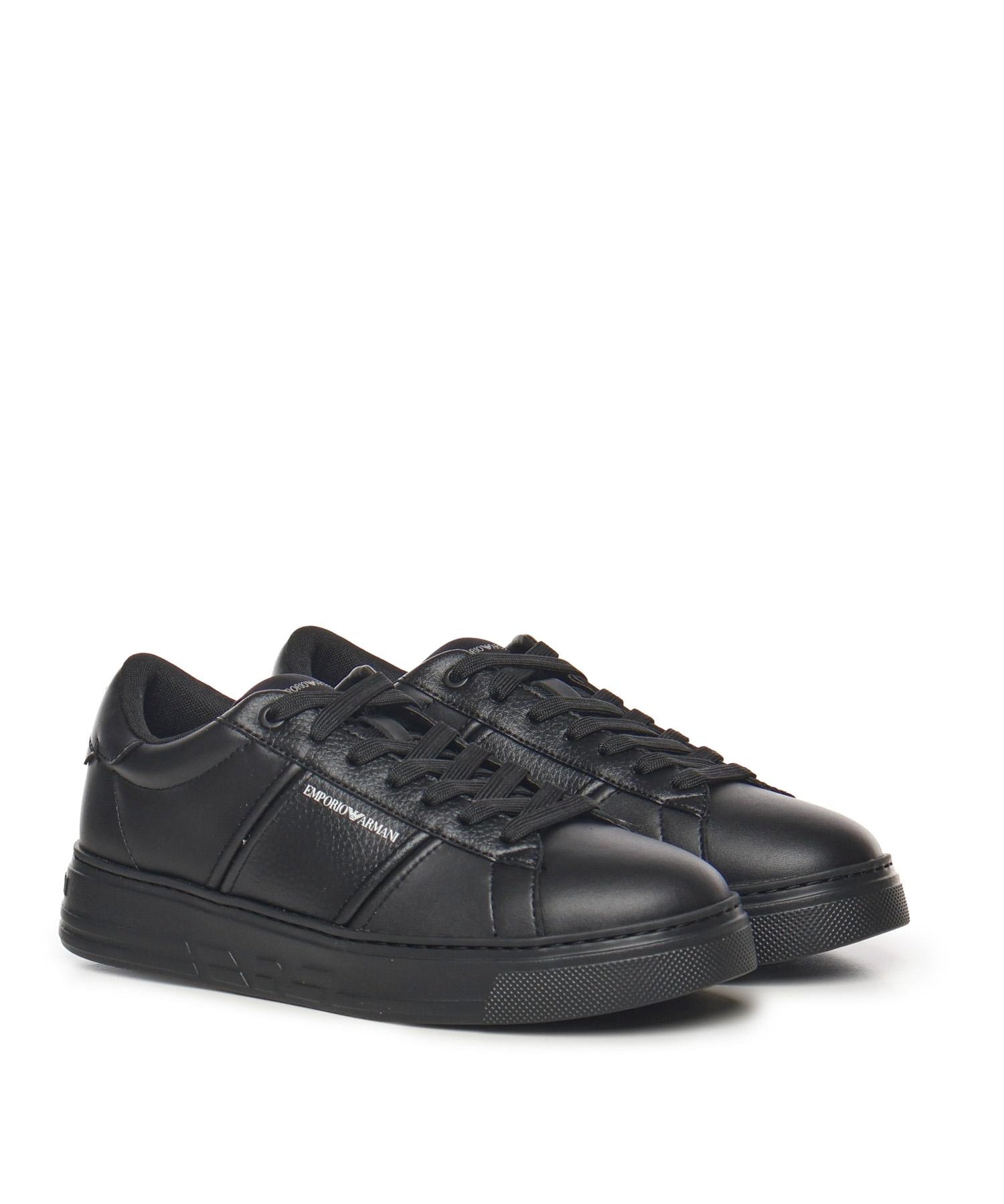 Sneaker in pelle con banda a contrasto EM003701 AF18017MC005 EMPORIO ARMANI 