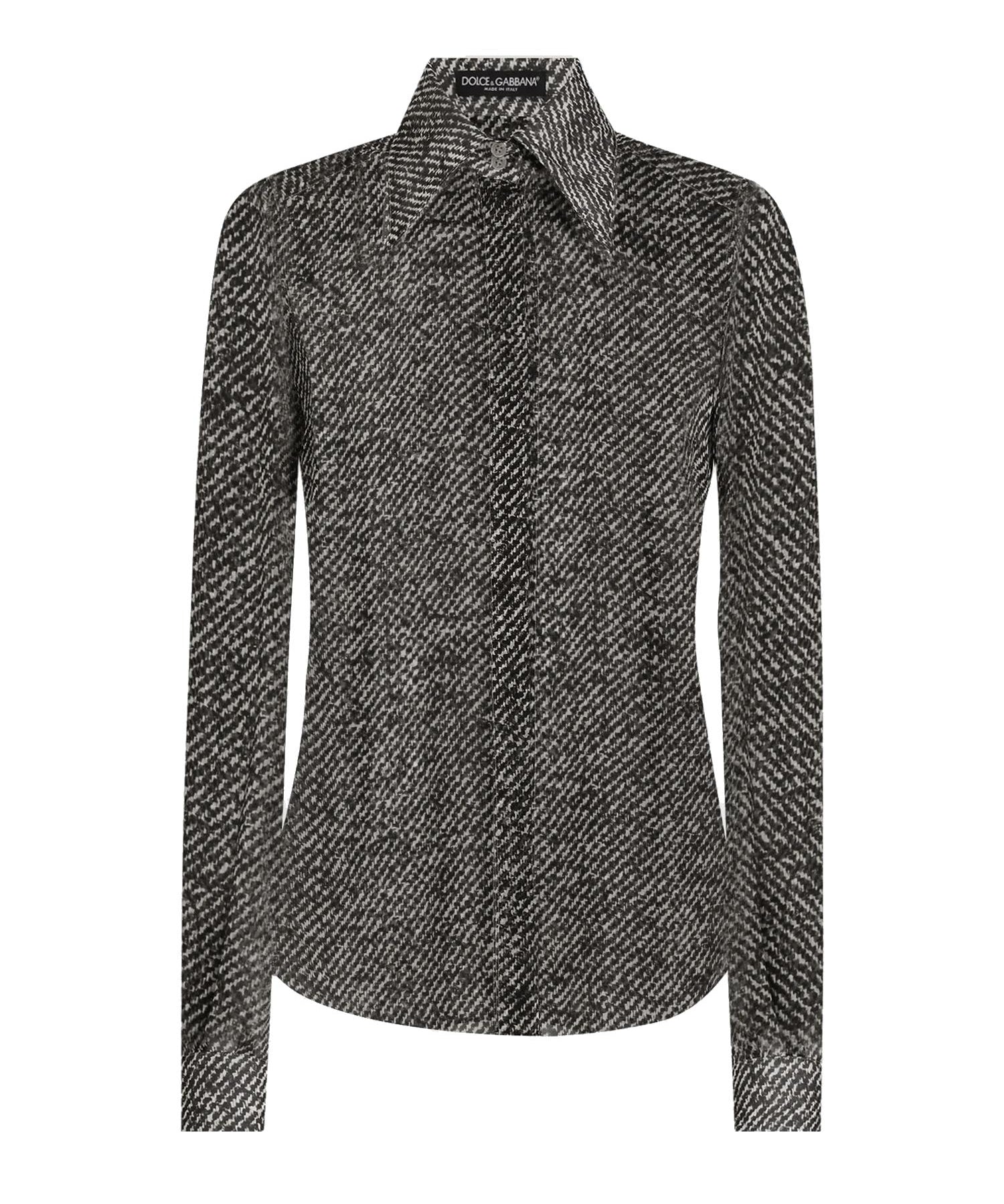 Camicia in chiffon di seta stampa bouclé F5R64T IS1ZMHH5QR DOLCE & GABBANA 