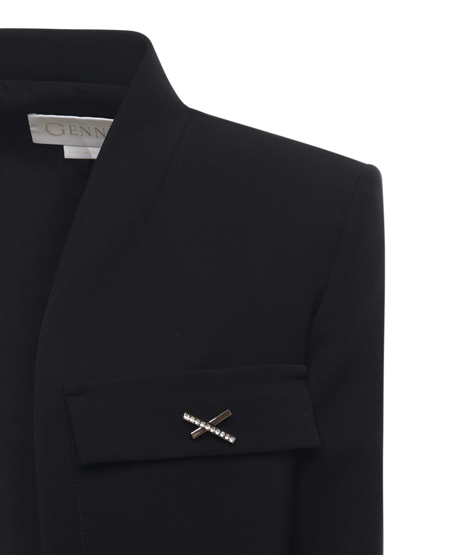 Giacca cropped in cady con dettaglio gioiello a X 79AAQ516 N0356899 GENNY 