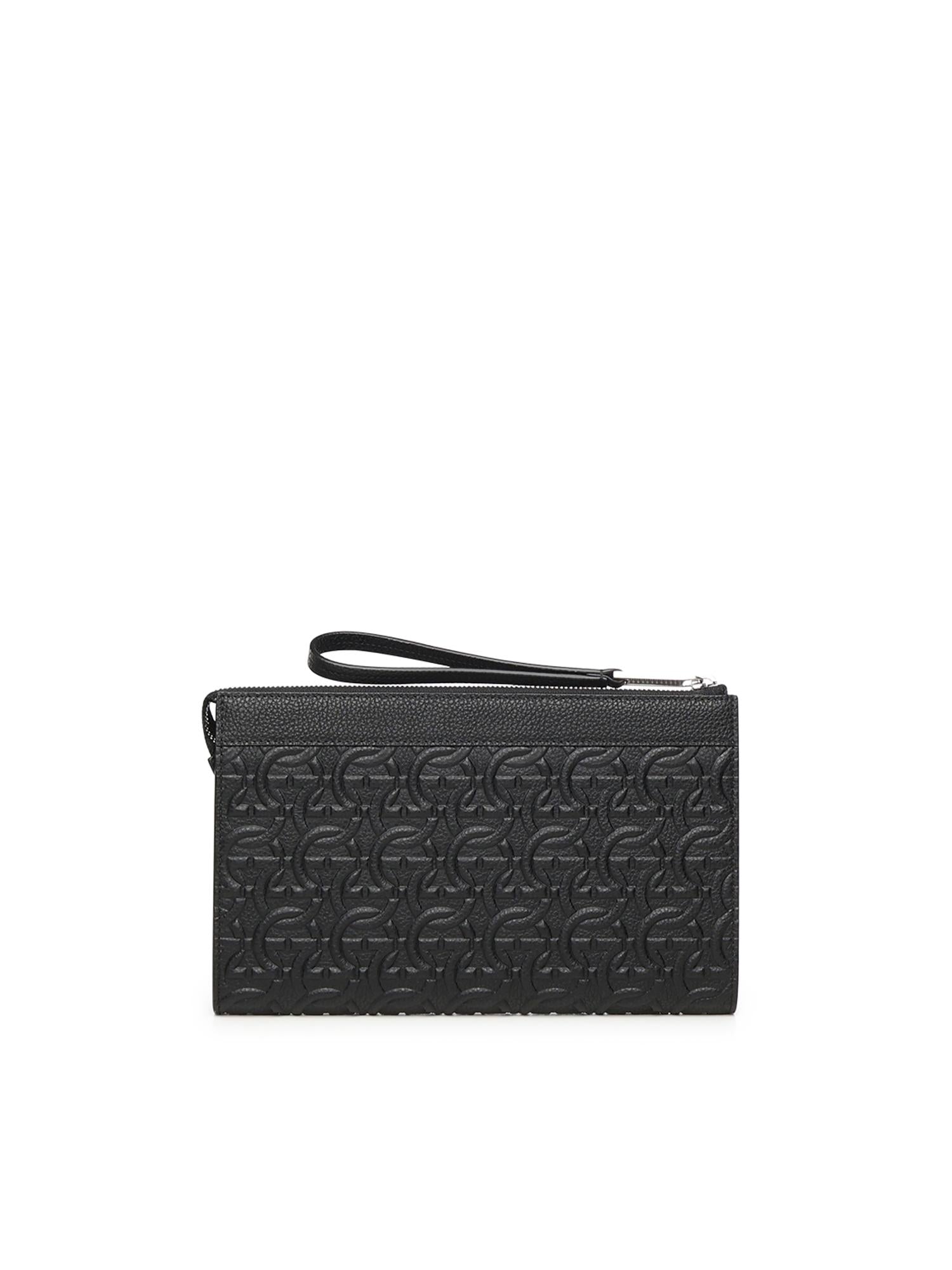 Pouch con goffratura Gancini 241483 769473001 FERRAGAMO 