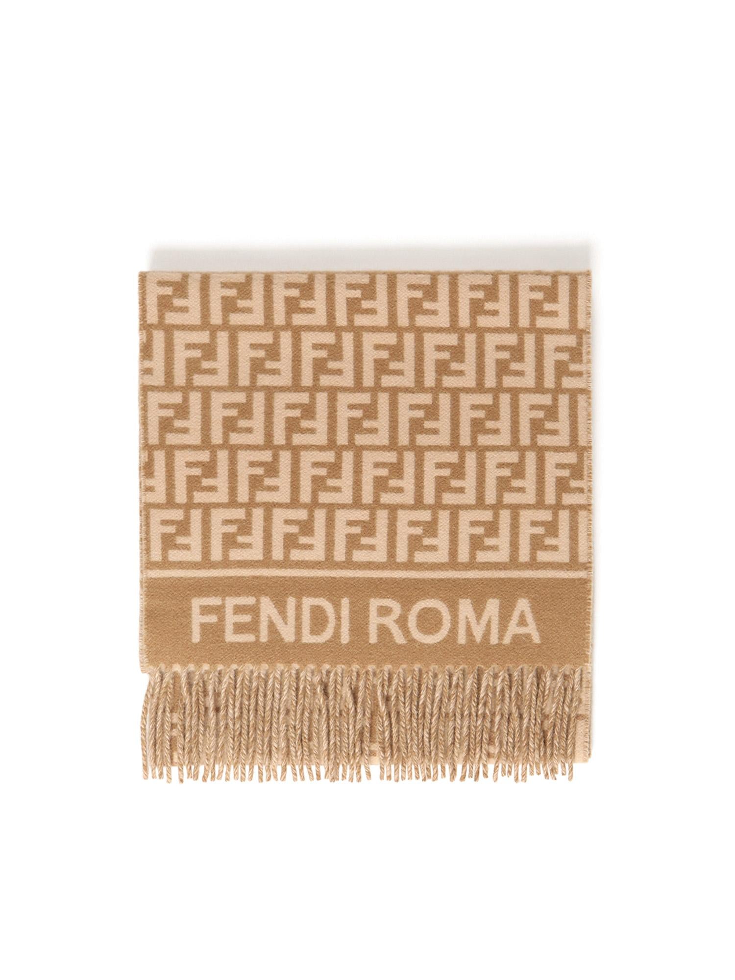 Sciarpa in lana e cashmere FF Jacquard FXT113 AQCWF0QB8 FENDI 