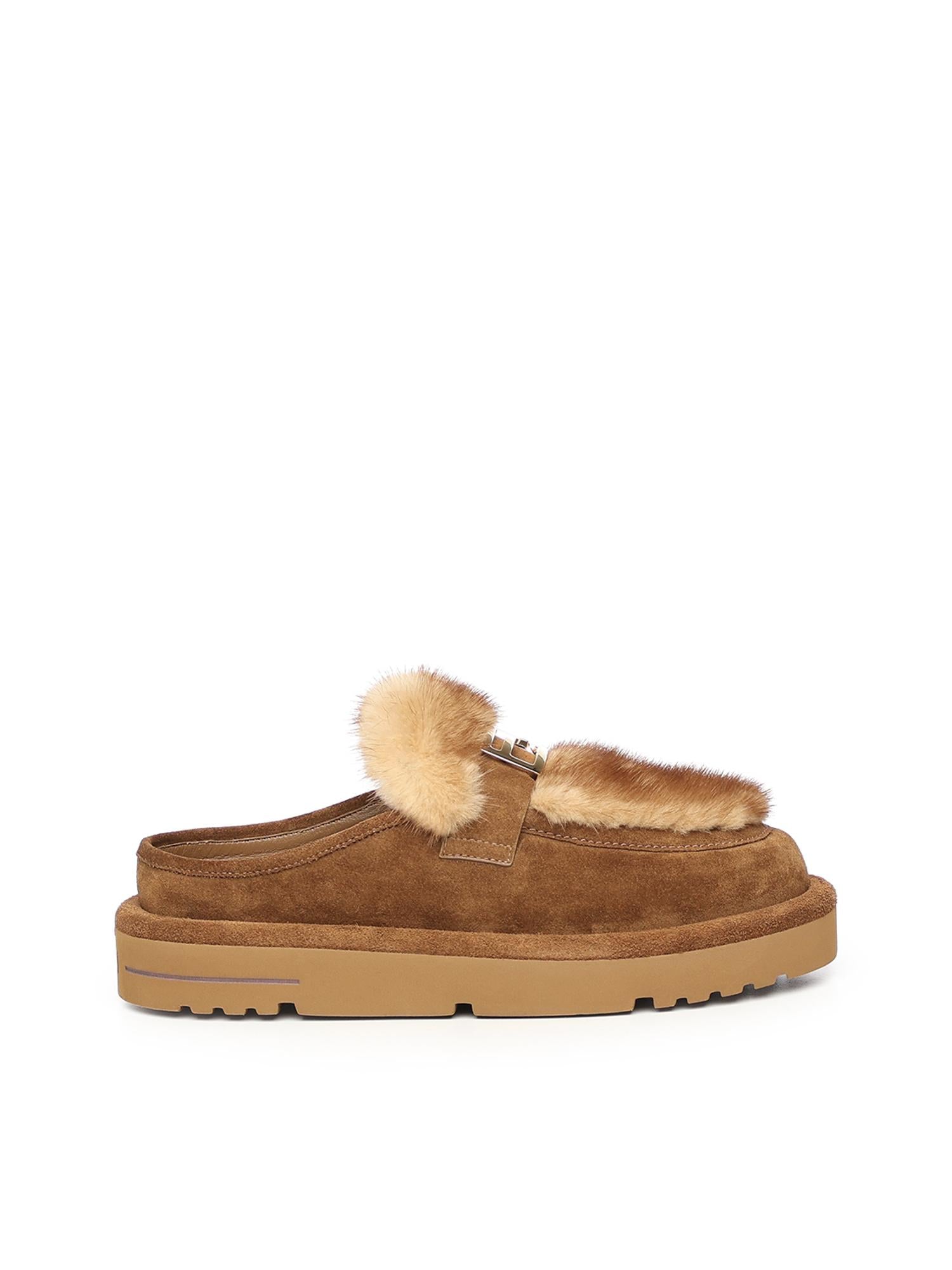 Sabot in camoscio e visone 8R8777 AYA0F1TP4 FENDI 