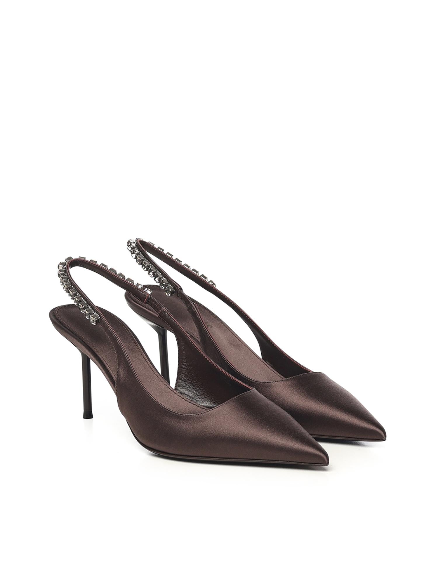 Slingback Lidia in raso PX1764XSTCR EBANO GREY DIAMOND PARIS TEXAS 