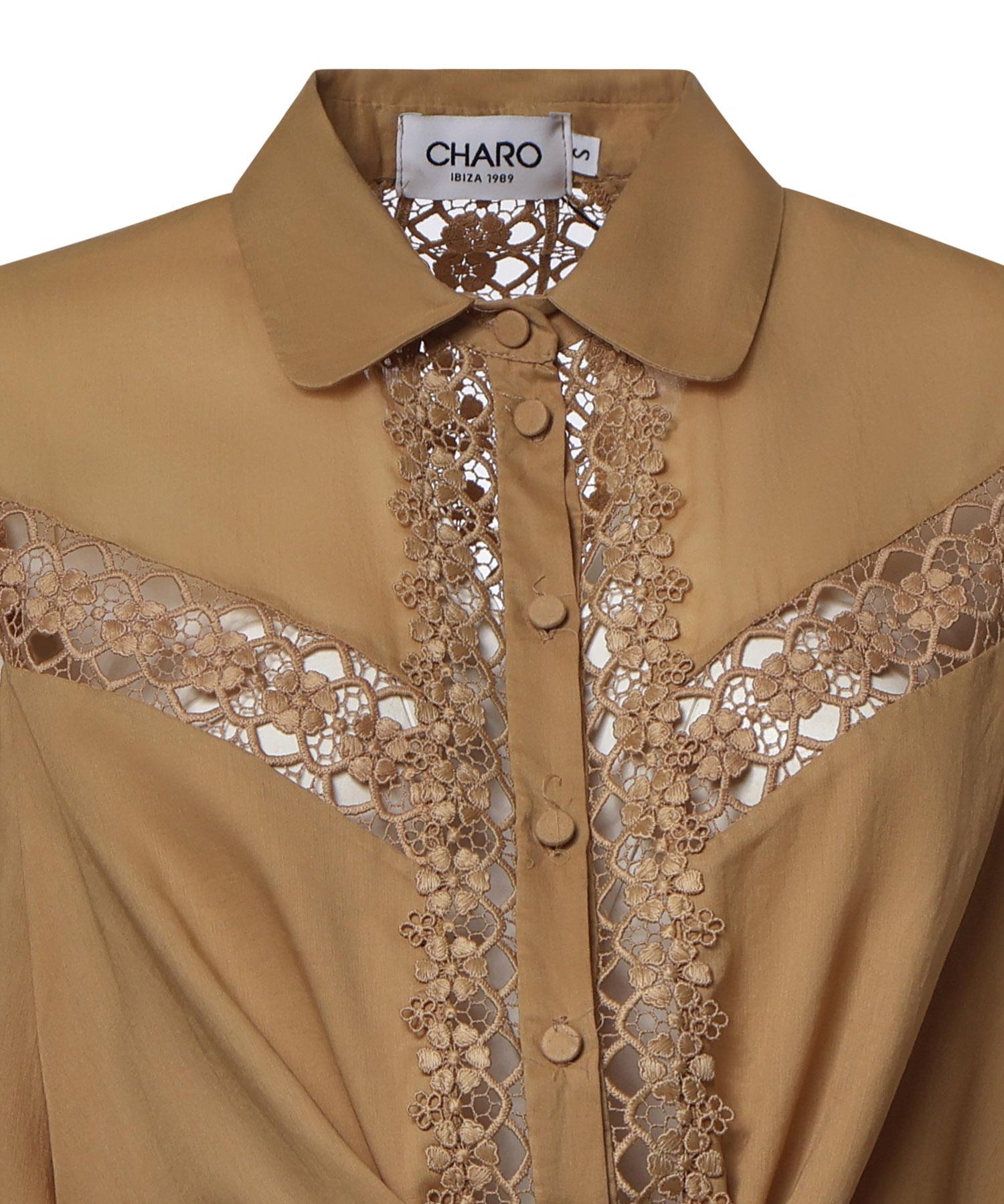 Camicia cropped Devi in voile di cotone 261200 CINNAMON CHARO RUIZ 