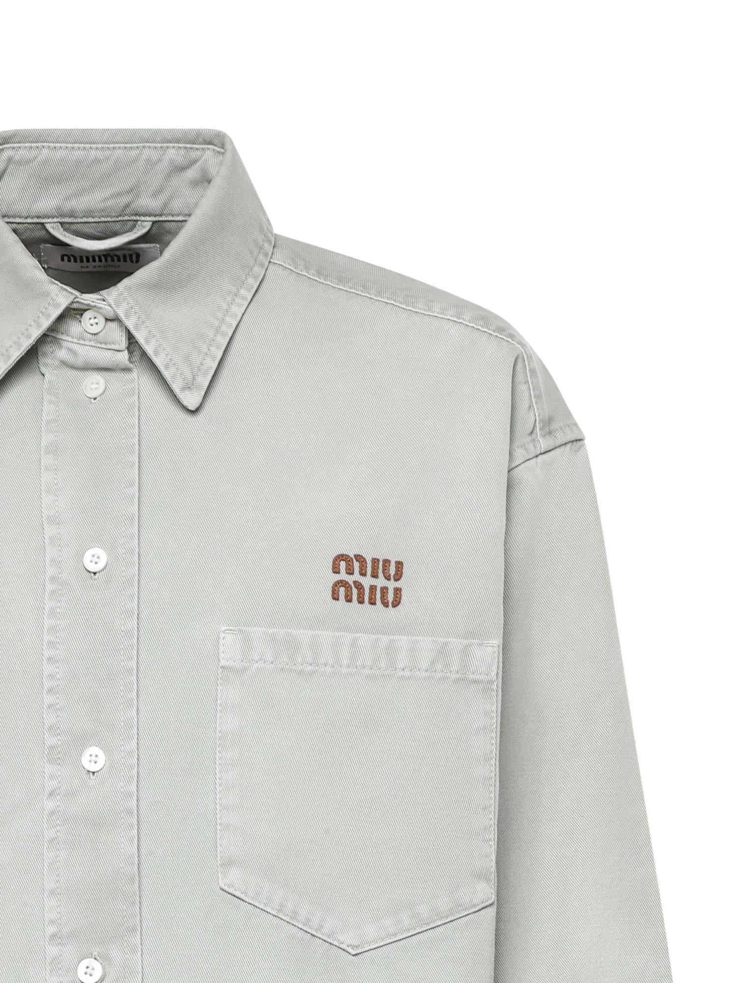 Camicia in gabardine washed MK2018 1350F0089 MIU MIU 