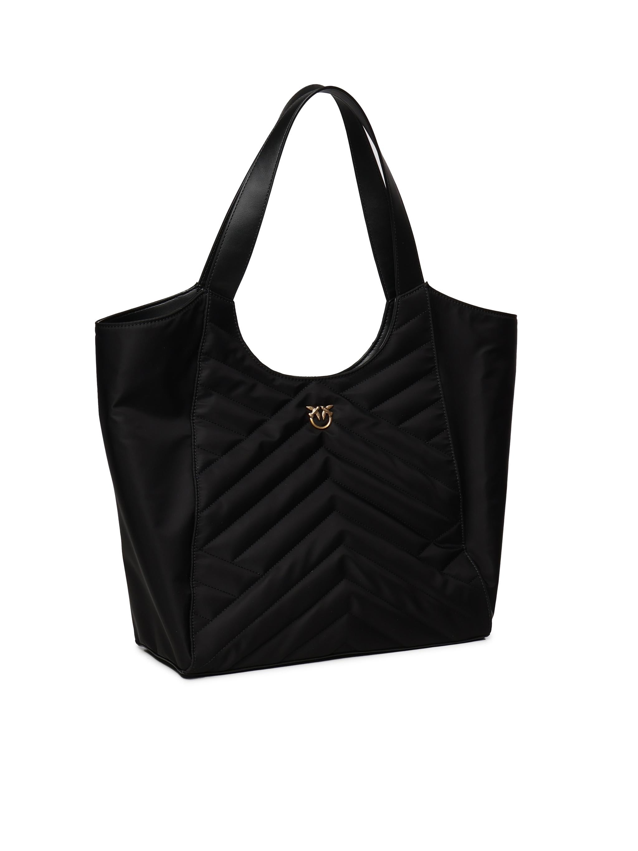 Borsa shopper in tessuto trapunta puzzle 104536 A1EUZ99Q PINKO 