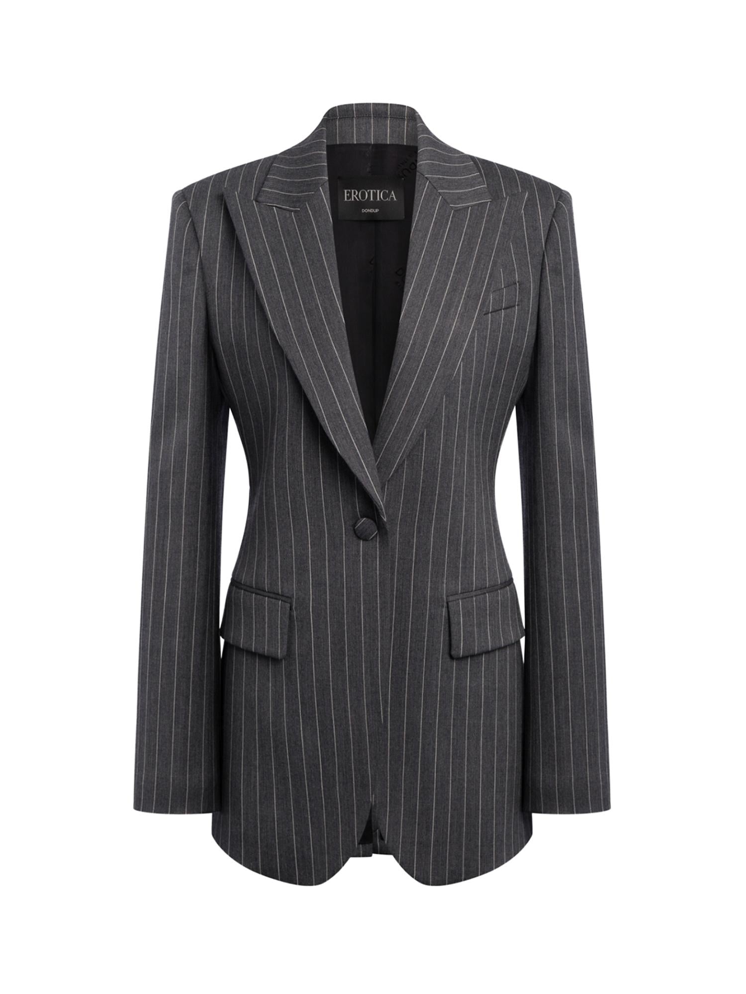 Blazer monopetto in fresco di lana gessato DJ847 ES0080D903 DONDUP 