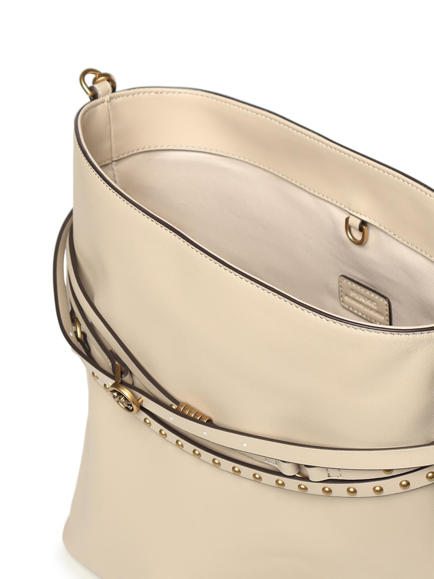 Borsa a spalla media Bucket Belt Bag in pelle 106339 A0QOC50Q PINKO 