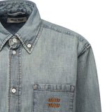 Camicia in chambray con logo GWC133 18JIF0076 MIU MIU 