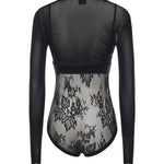 Maglia body in tulle e pizzo 106272 A33EZ99 PINKO 