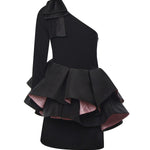 Abito monospalla con rouches 7B0VAH45 1MMZ2Q VALENTINO GARAVANI 