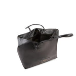 Borsa shopping in pelle con logo 73BP9VT01 LOLLI POPPOP BLACK V° 73 