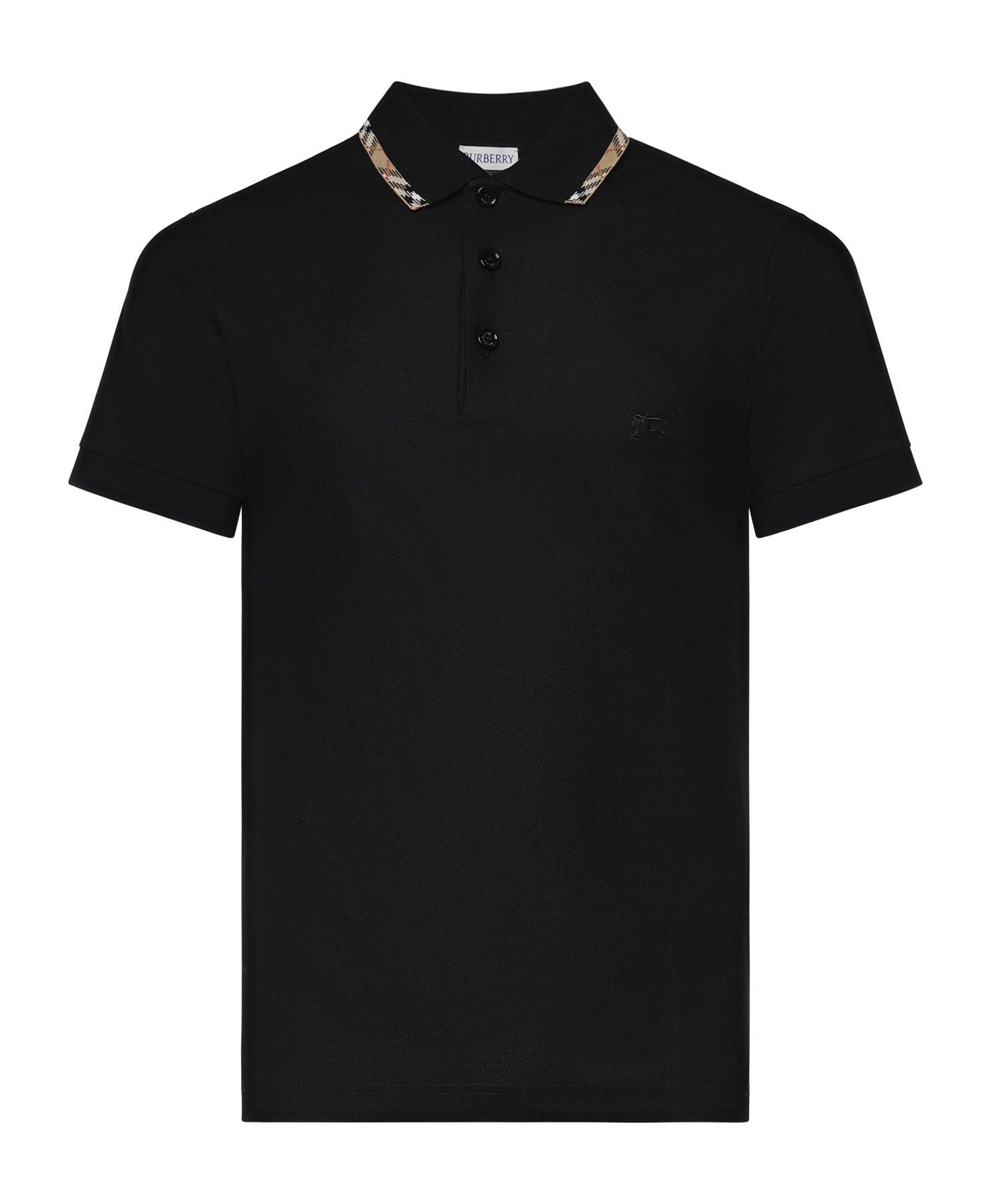 Polo in cotone con finiture Check 8126949 A1189 BURBERRY 