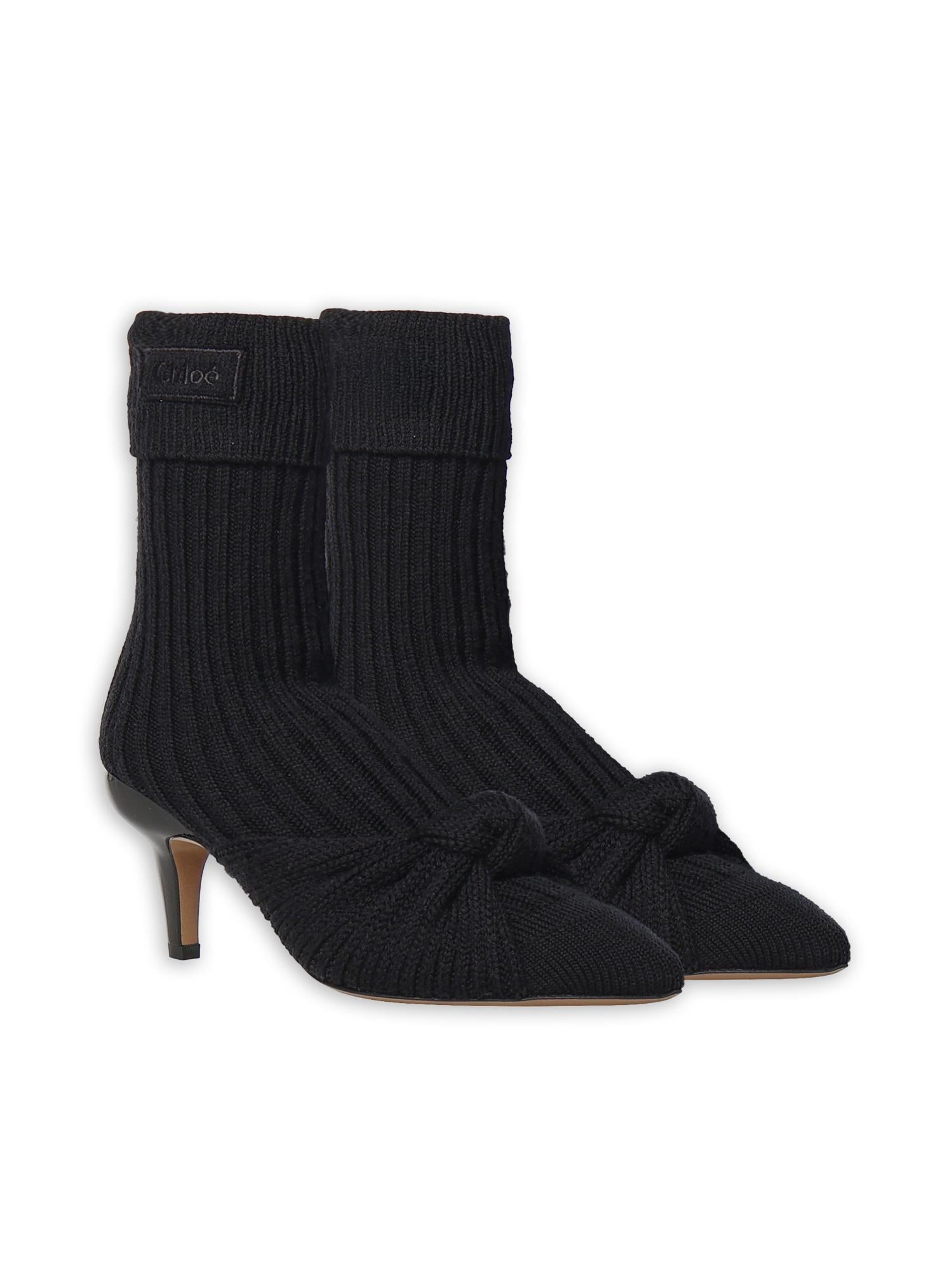 Stivaletti Suzie in lana a coste CH26A20KZB 001 CHLOÉ 