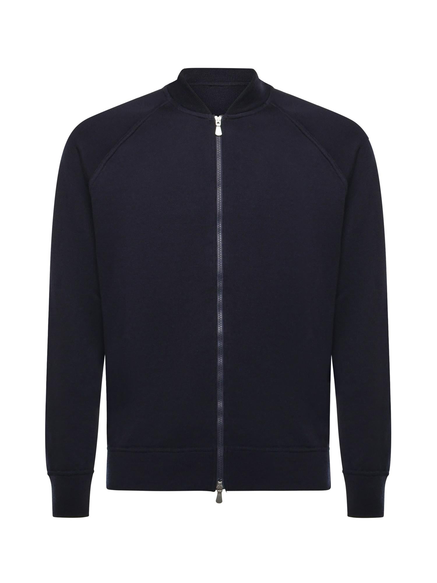 Felpa con zip in lana<BR/> 14803 57133598 GALIANO 