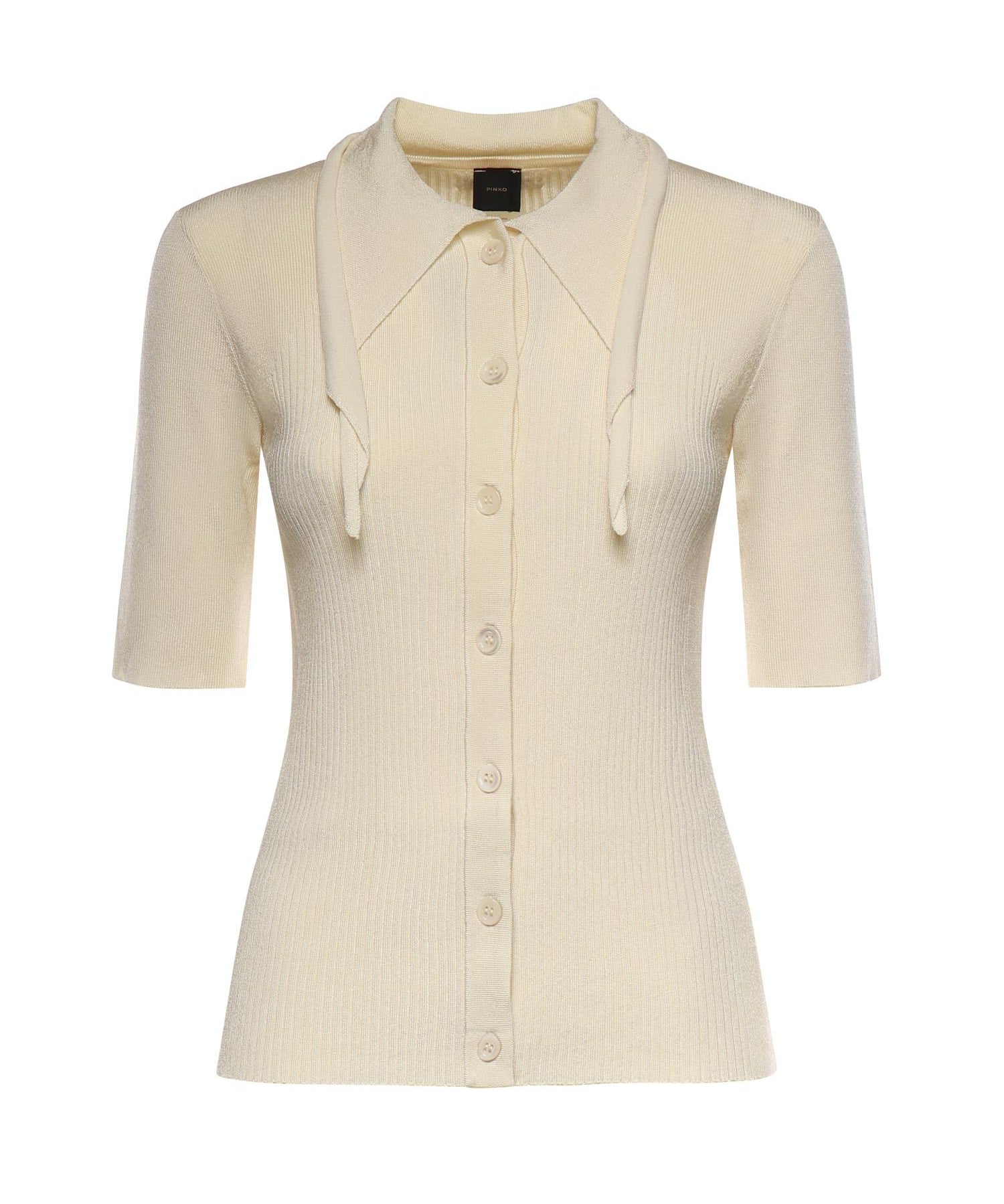 Polo in misto viscosa a coste 106316 A347C04 PINKO 