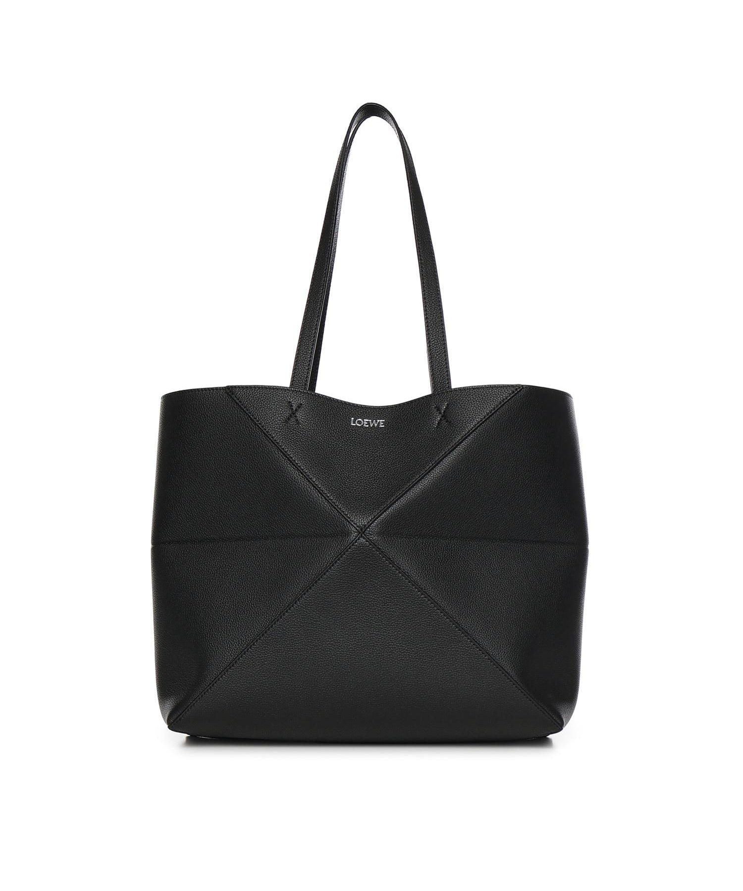 Borsa Tote Puzzle Fold media in pelle di vitello A779PEWX04 1100 LOEWE 