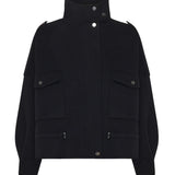 Caban in panno double con collo alto<BR/> 105341 A2XMZ99 PINKO 