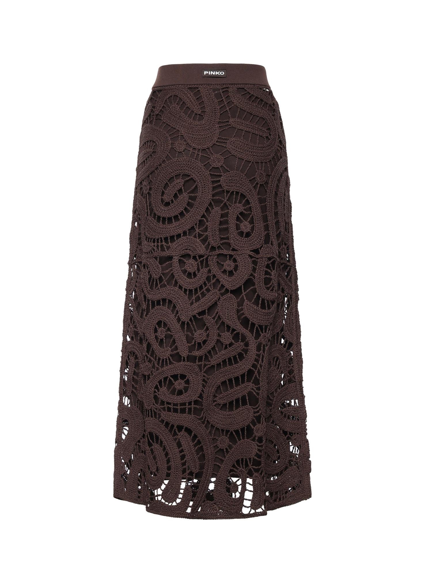 Gonna midi in crochet geometrico 106353 A354M05 PINKO 