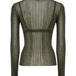 Maglia semitrasparente a costine 102977 A1NDX18 PINKO 