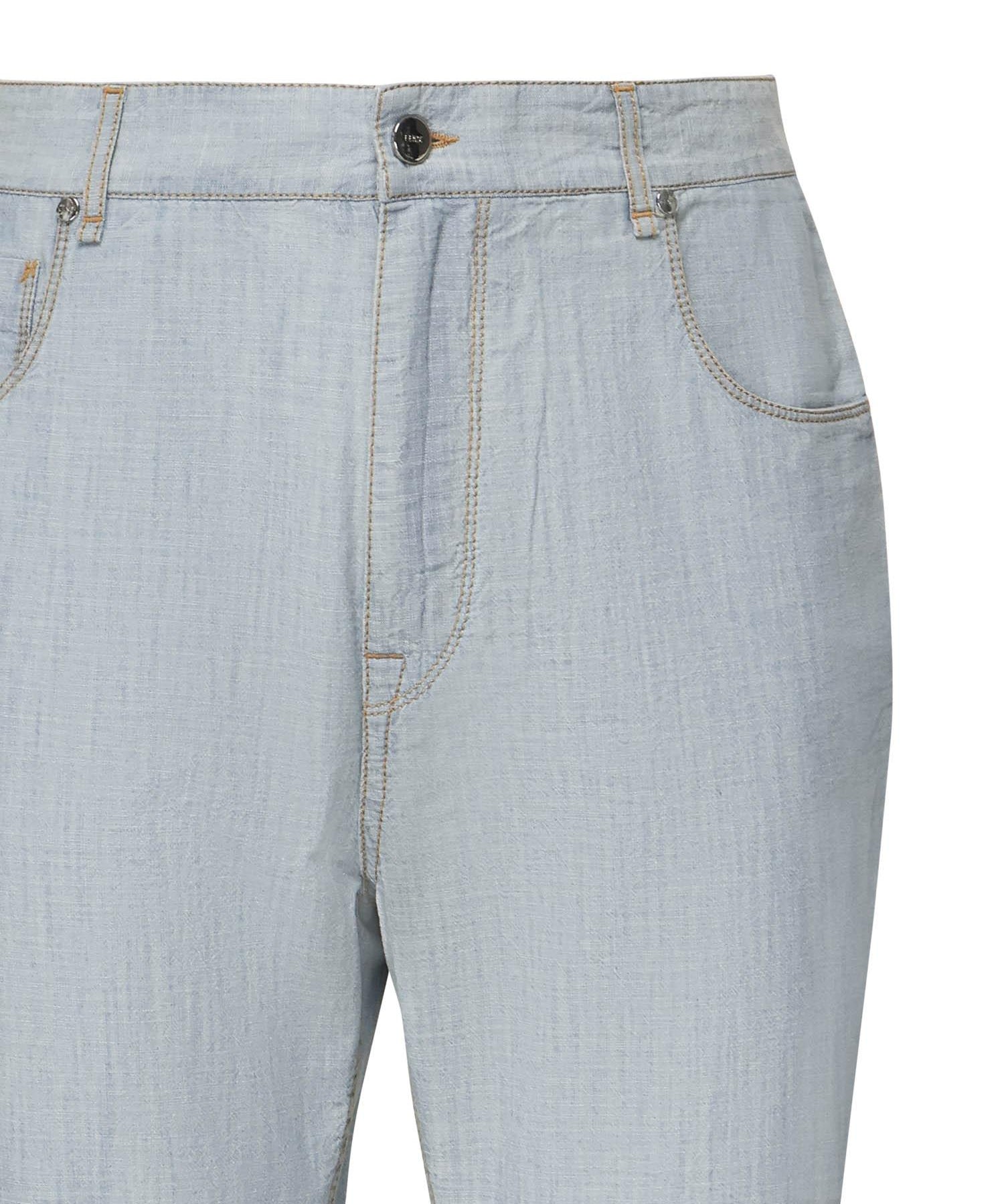 Jeans in chambray con logo FLP285 AUWXF0LQ0 FENDI 