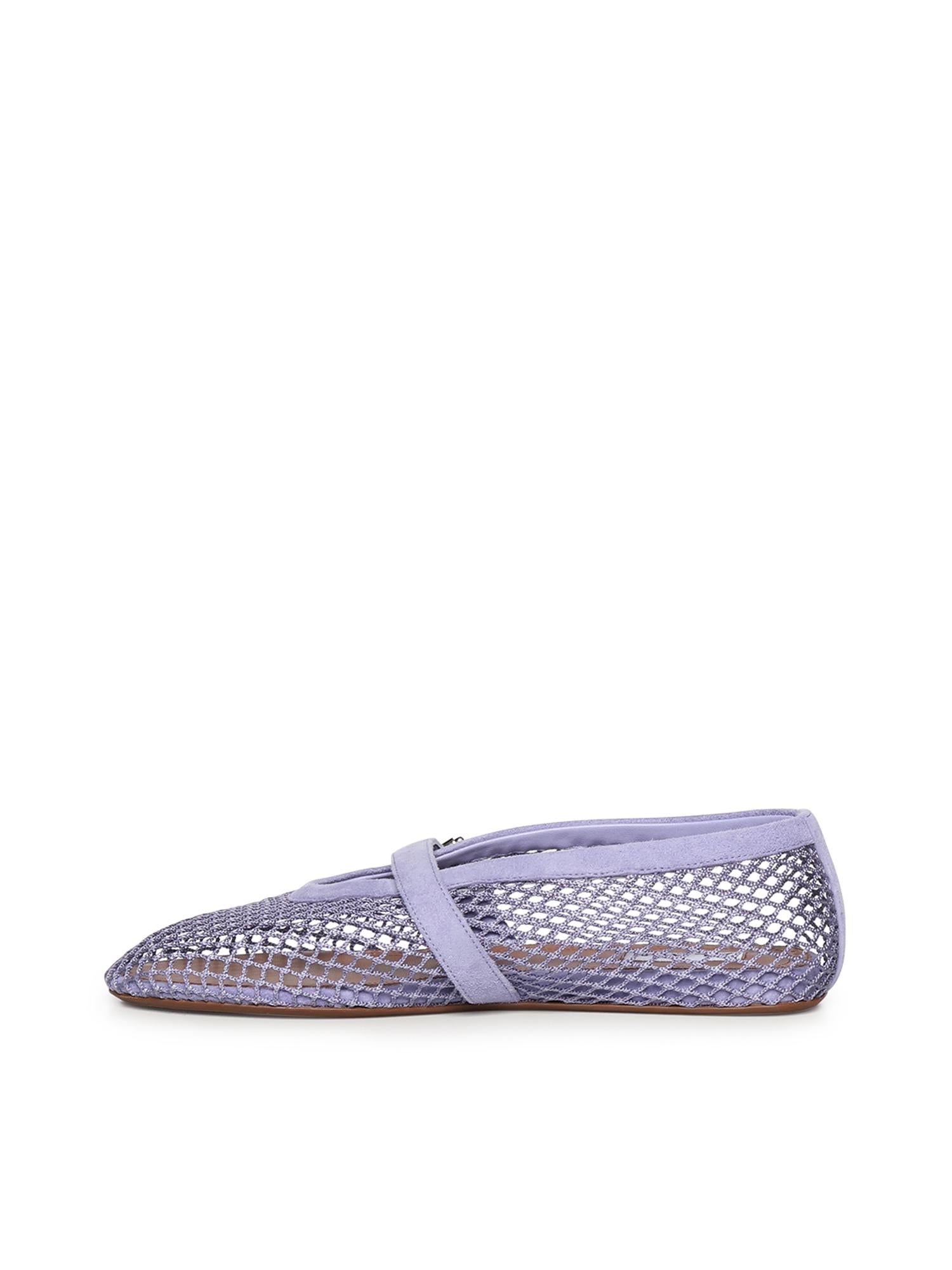 Ballerine flat in rete e pelle scamosciata AA3A029TK061 452 ALAIA 