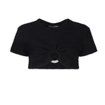Maglia cropped con dettaglio cut- out AUS4MUST -BLACK ALBERTO AUDENINO 