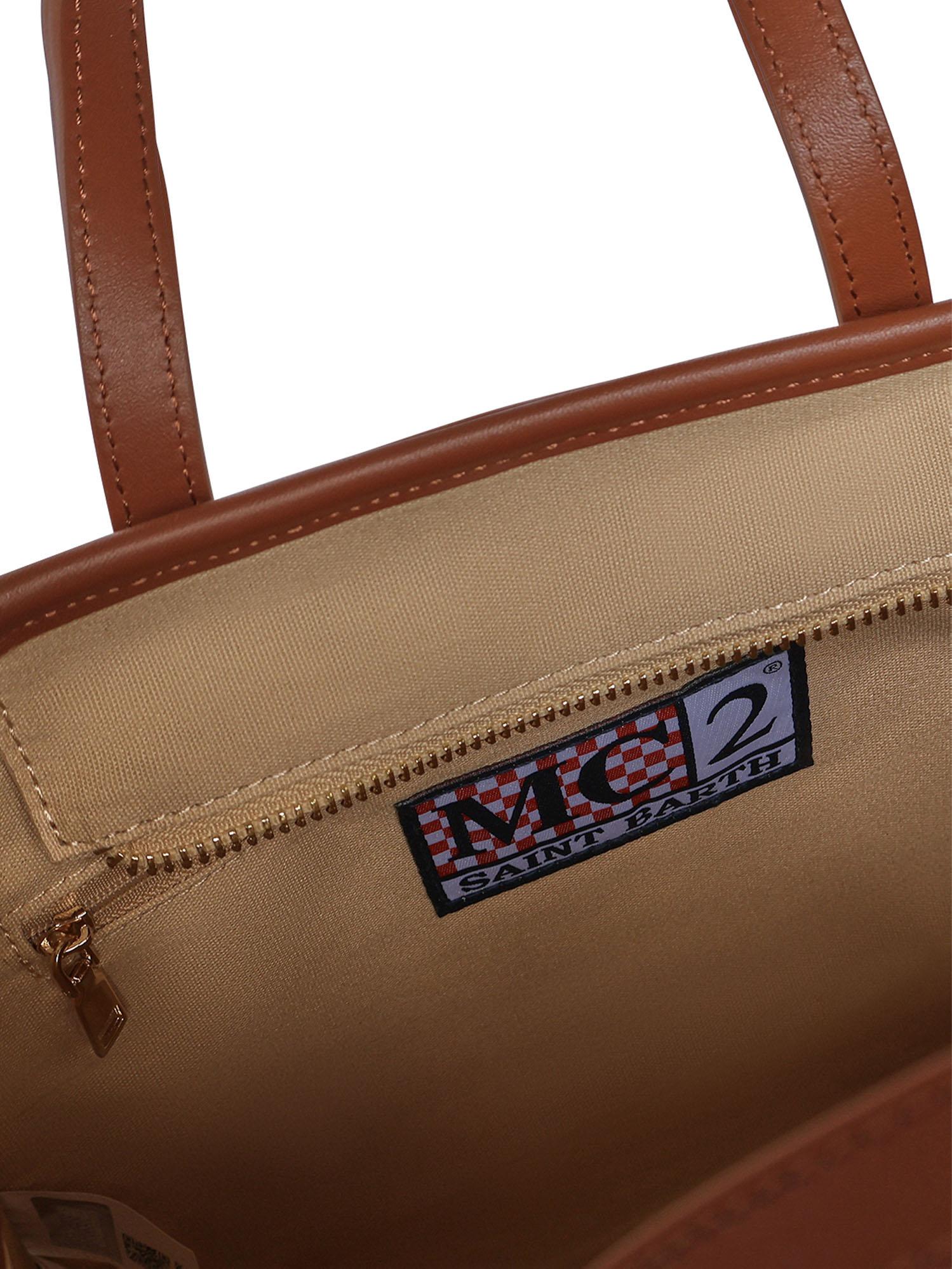 Borsa Vivian medium effetto raffia con logo VVID001 00368L MC2 SAINT BARTH 