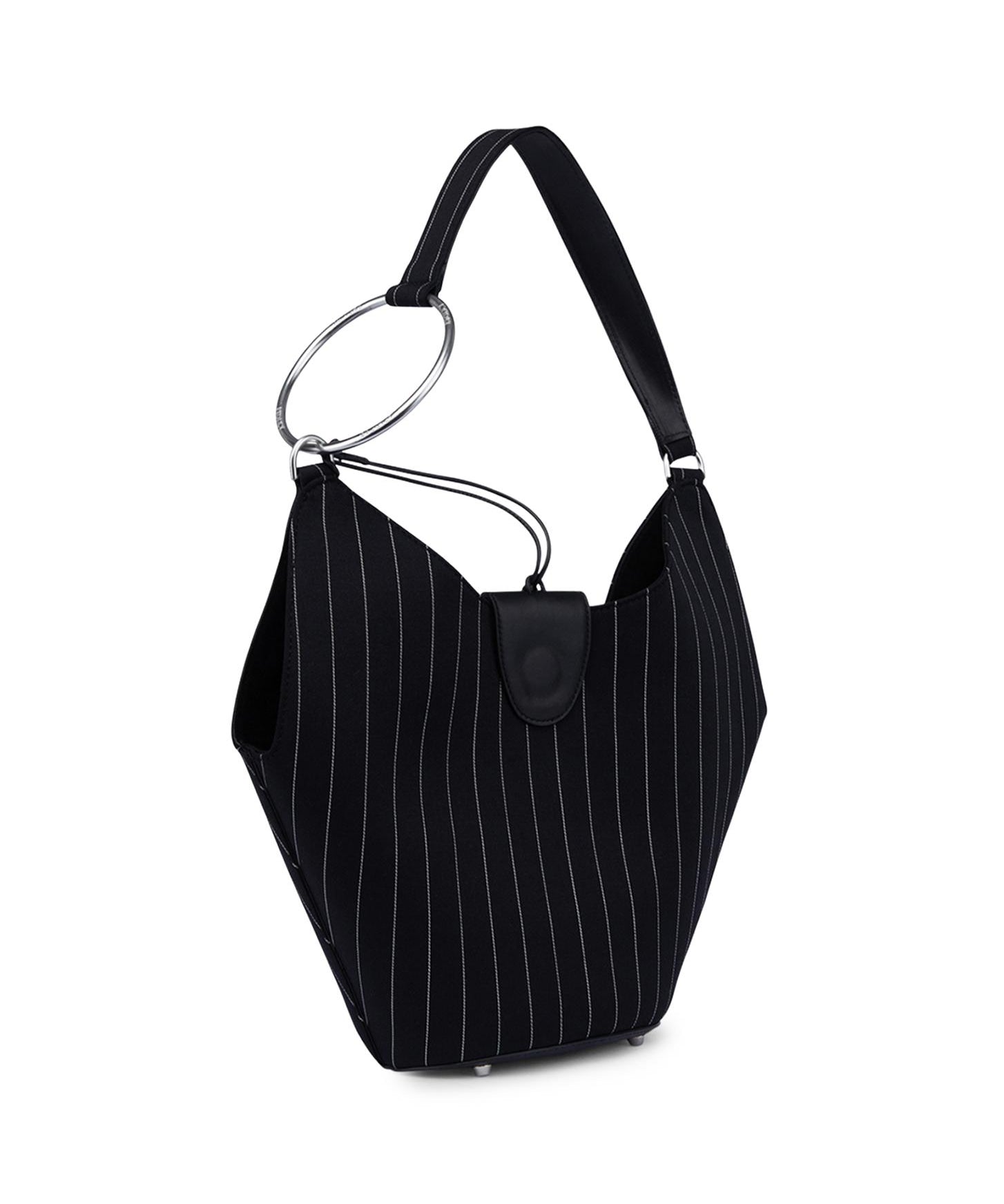 Borsa Small hobo in fresco di lana gessato WB320 ES0080D999 DONDUP 