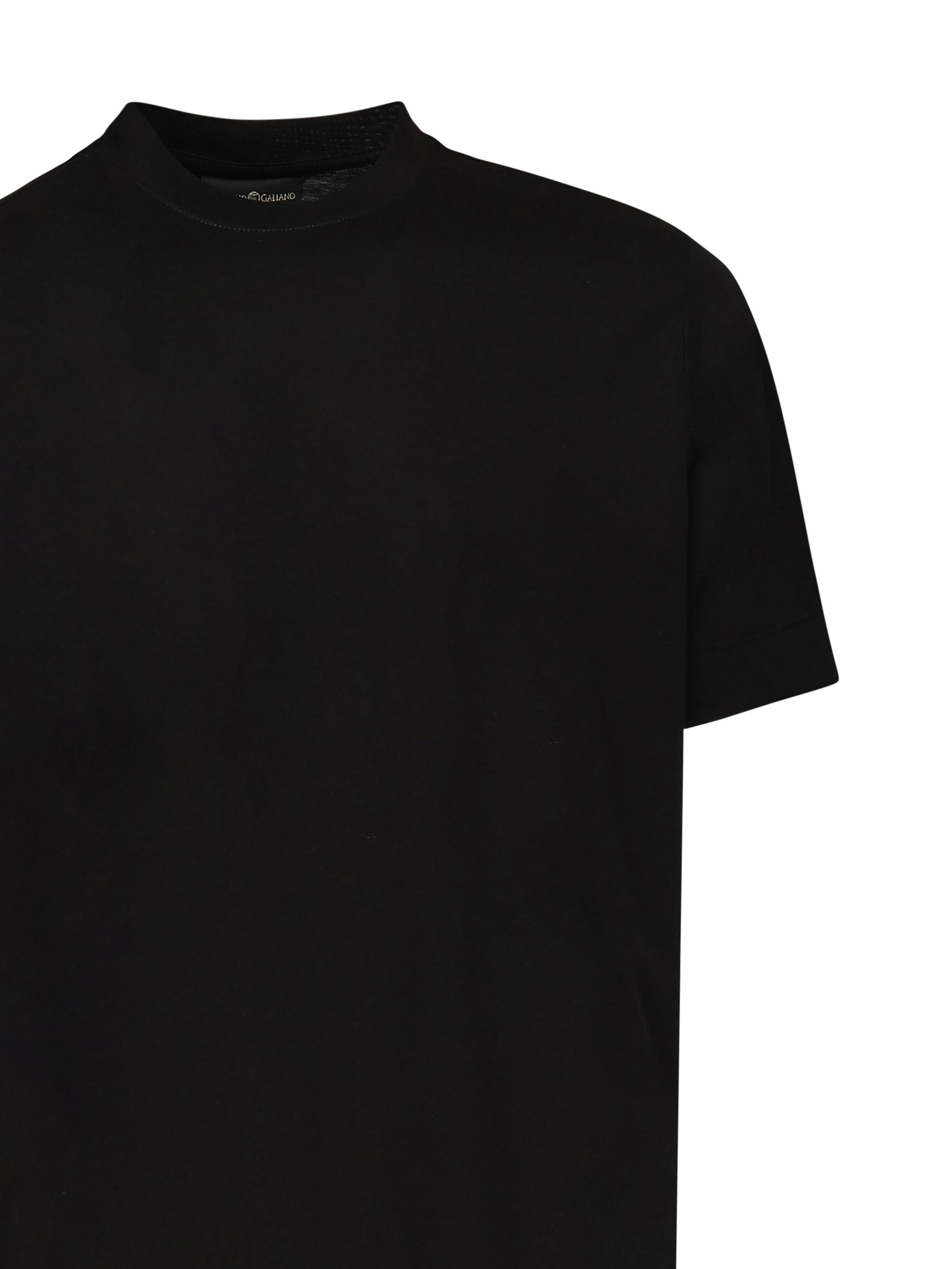 T-shirt girocollo in cotone AIGUE -NERO GIULIANO GALIANO 