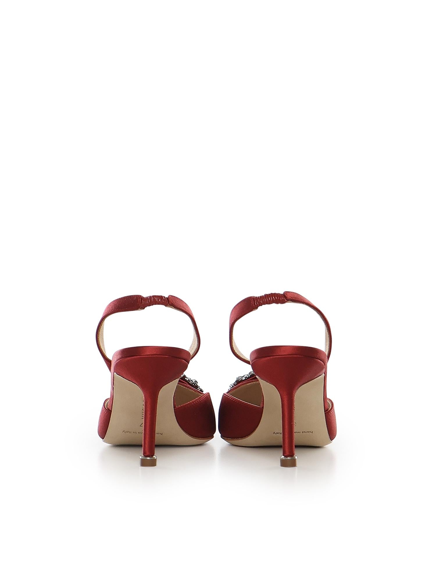 Slingback Hangisli in raso 4190473 6049 MANOLO BLAHNIK 